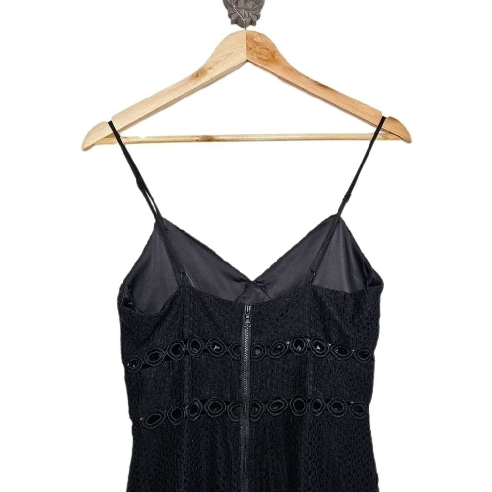 Bardot lace fluted strappy v-neck midi black dress size 4 - Picture 6 of 10